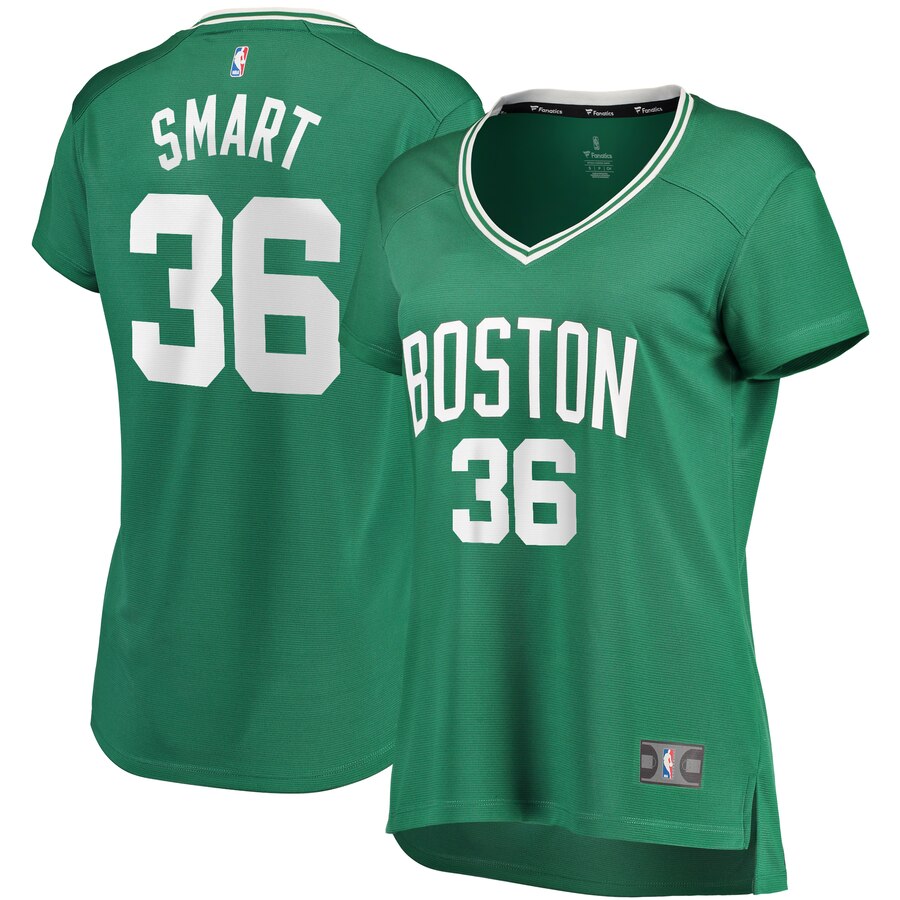 Women's Boston Celtics Marcus Smart #36 Fast Break Fanatics Branded Icon Edition Replica Player Kelly Green Jersey 2401WXQX